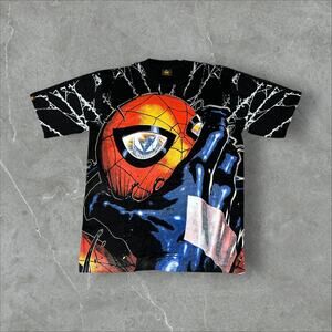 Spider-Man VS Venom RARE AOP Size XL Comic Book Marvel Short Sleeve T-Shirt
